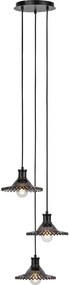Lustră pe cablu Markslöjd 108853 NOVIA 3xE27/40W/230V negru/fumuriu