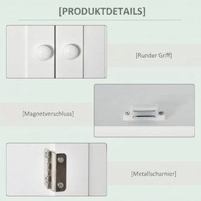 kleankin Dulap de Baie Suspendat cu Dulăpior, 2 Uși cu Închidere Magnetică și Raft Deschis, 60x20x70.5 cm, Alb | Aosom Romania