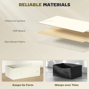 HOMCOM Comodă Modernă cu 4 Sertare Pliabile 58x30x91 cm, Alb și Gri | Aosom Romania