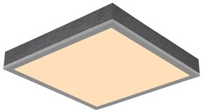 Plafoniera LED aluminiu argintiu, MDF gri DORO 30x30cm