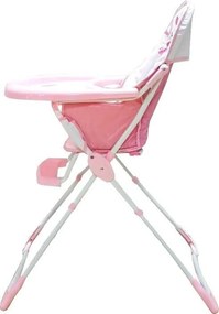 Scaun de masa pentru copii si bebe Baby Care™ CH ,pliabil, centura de siguranta, sezut comfortabil, masuta detasabila, model Cangur , Roz