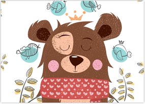 Tablou - Ursulețul cu păsărele (70x50 cm)