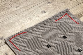 Covor sisal Floorlux 20079 Pătrat argintiu si negru - SECUNDAR-COTATI PRODUSUL