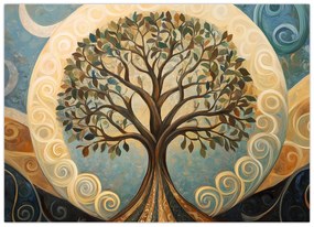 Tablou – Arborele vieții și spirale (70x50 cm)