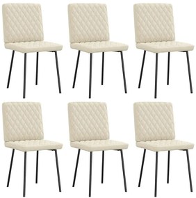 vidaXL Scaune sufragerie 6 buc., crem, piele ecologică