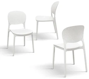 SCAUN PERLA -POLIPROPILENA-HORECA - ALB