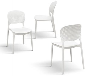 Set 4 scaune PERLA -POLIPROPILENA-HORECA - ALB