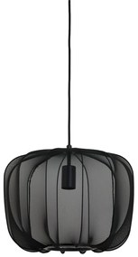 Lustră neagră cu abajur textil ø 40 cm Plumeria – Light &amp; Living