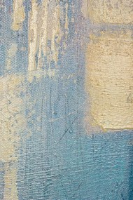 Tablou decorativ albastru din lemn de Brad si panza, 140x3,5x70 cm, Abstract Talent Bizzotto