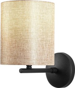 Lampa perete 4685, negru/crem, metal/material textil, 14x23x26 cm