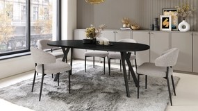 Mazzoni ALDO Negu/picioare negre - MASĂ ROTUNDĂ STIL LOFT PENTRU SALON/SUFRAGERIE EXTENSIBILĂ CU PICIOARE ÎN FORMĂ DE "Y"