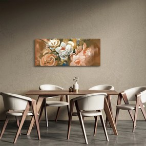 Tablou -Buchet de flori pictat (120x50 cm)