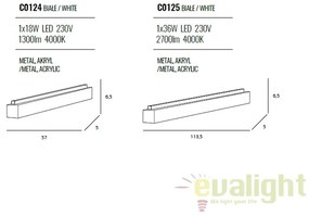 Plafoniera LED, 1300Lm, 4000K design modern LINEAR L57cm