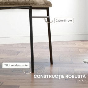 HOMCOM Scaun de masă, Design contemporan și elegant, Material textil cu efect de in, Oțel, 52 x 55 x 80 cm,  Maro deschis | Aosom Romania