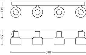 Spot Philips SLEET 4xE14/25W/230V