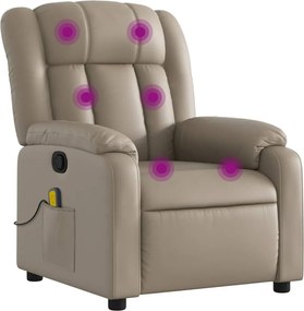 vidaXL Fotoliu de masaj rabatabil, cappuccino, piele ecologică