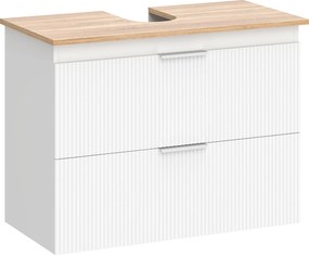 HOMCOM Dulap pentru baie, dulap de 80 cm cu două sertare mari pentru chiuvete cu sau fără piedestal, Alb | Aosom Romania