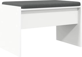 vidaXL Bancă pentru hol cu pernă Alb 63 x 38 x 40 cm