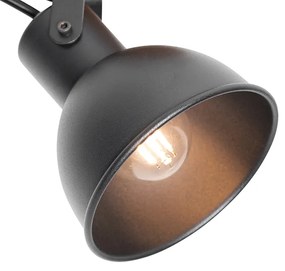 Spotlight industrial negru cu lemn inclinabil - Tommy