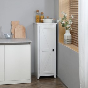 HOMCOM Șifonier de Depozitare bufet bucătărie mobilier de depozitare pentru Baie Economisire Spațiu Stil Clasic cu 3 rafturi reglabile- Înălțime 120 cm în Lemn Alb | Aosom Romania