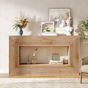 MAM31 - Masa Consola, 150 cm, masuta hol cu Front Riflat, living, dining, dormitor - Maro