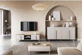 Comodă TV Amilio 170 cm cu sertar - cashmere / stejar uleiat / mânere cashmere