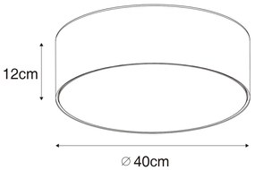 Plafoniera moderna ocru 40 cm cu interior auriu - Drum
