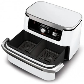 Friteuza dubla cu aer cald Ninja AF500EUWH, 10.4 L, 7 programe, Timer, Zone independente, Alb
