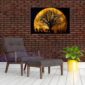 Tablou cu luna și siluete (90x60 cm)