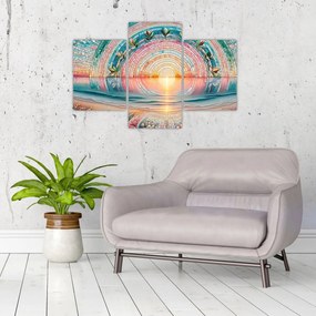 Tablou – Mozaic al soarelui la apus (90x60 cm)