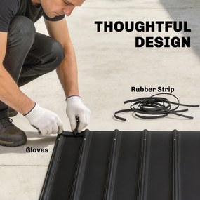 Outsunny Pavilion pentru grătar 2,71 x 1,82 m pavilion de grădină cu acoperiș înclinat, rafturi laterale, protecție UV 50+ Negru | Aosom Romania