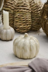 IB Laursen Decoratiune din gresie dovleac PUMPKIN STANDING Ø10 cm crem
