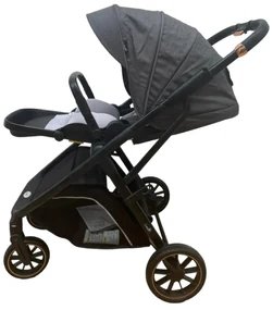 Carucior 2 in 1 pentru copii Usor si Compact - Pliabil, Sistem de absorbtie a socurilor, Scaun Reversibil - Gri - CPC-58-gri