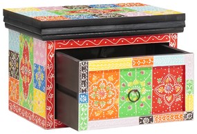 vidaXL Set de 2 noptiere 40x30x28 cm din lemn masiv de mango și lemn lung