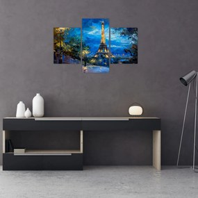 Tablou - Pictură în ulei a Turnului Eiffel (90x60 cm)