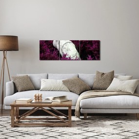 Tablou - Păun alb (cu ceas) (90x30 cm)