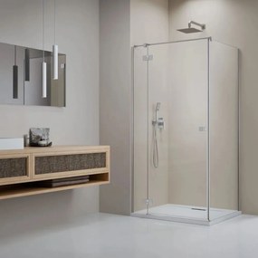 Cabina de dus dreptunghiulara cu usa batanta Radaway Essenza KDJ 110x75 cm finisaj nichel periat-transparent stanga