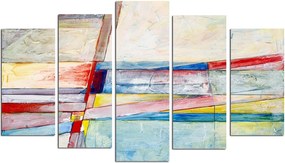 Set 5 tablouri 5ABSMDF-51, multicolor, 110x60 cm