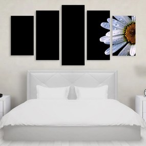 Tablou Multicanvas 5 Piese Abstract White Flowers 250x120 cm