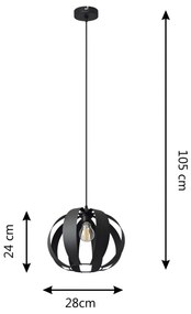Lustră pe cablu NEWTON 1xE27/15W/230V neagră