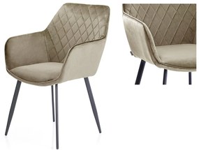 Scaun de sufragerie din catifea VIALLI cappuccino