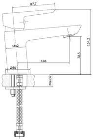 Set de cadă cu baterie + baterie de lavoar Cersanit S952-003 MILLE crom lucios