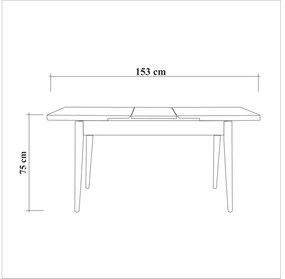 Masă de sufragerie extensibilă Dobuse 1 (alb + pin atlantic) (pentru 4 persoane). 1093737