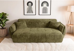 Canapea verde cu tapițerie din chenille 250 cm Nelia Big – Ropez