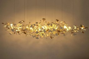 Lustra Suspendata, Metal Auriu, Petale Flori Albe, FLORA 250 PP