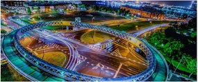 Tablou panorama orașului nocturn (120x50 cm)