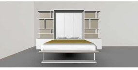 Set pat rabatabil dublu cu somiera inclusa si 2 biblioteci(100 cm) - ROYAL 160 BIG BOOKCASES SET (160X200)