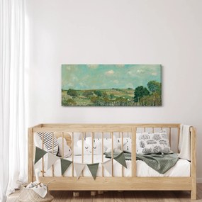 Tablou - Alfred Sisley,  Meadow, reproducere (120x50 cm)