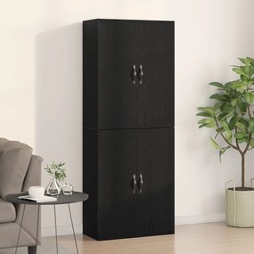 vidaXL Set 2 dulapuri, stejar negru, 69,5x34x180 cm, din lemn prelucrat