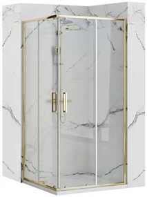 Rea Punto cabina de dus 97.5x77.5 cm dreptunghiular auriu luciu sticla transparenta REA-K6442